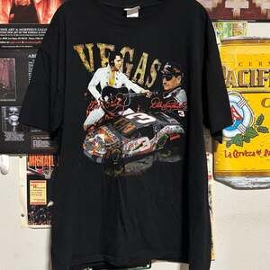 Vintage 09 Chase Authentics Dale Earnhardt & Elvis Presley Las Vegas tee